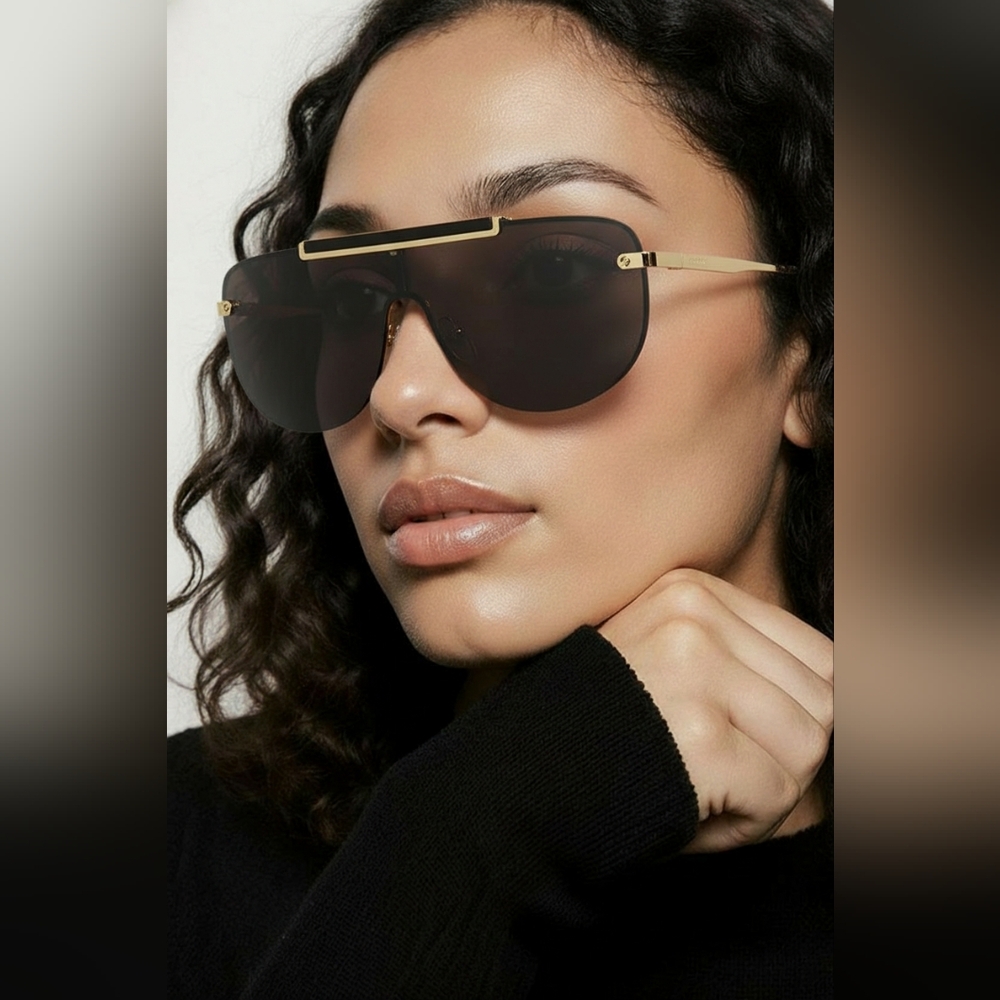 Versace Gold and Black Sunglasses